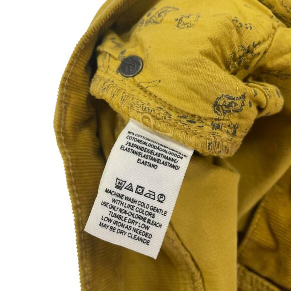 Free People We The Free High Rise Corduroy Skinny Pant Mustard Yellow Womens 29 - Picture 5 of 6